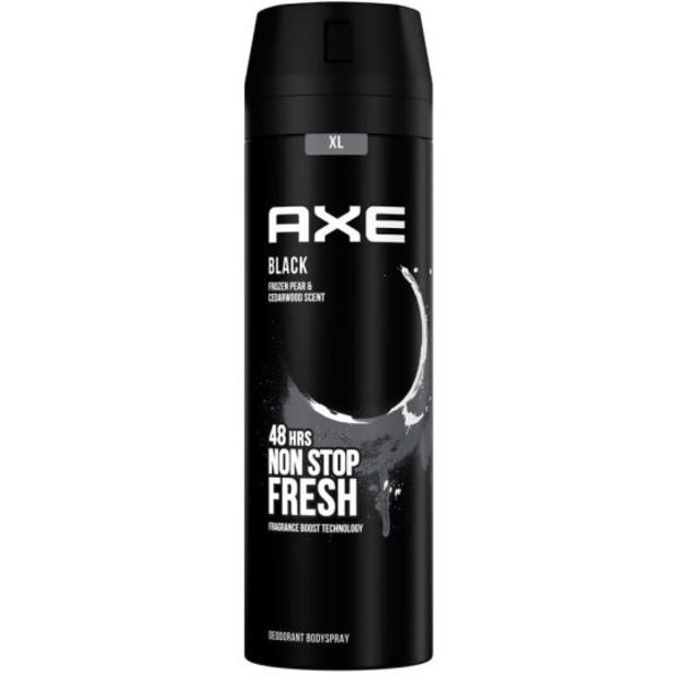 Oferta de Axe black desodorante spray 200ml por 3,75€