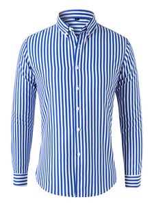 Oferta de Camisa de manga larga a rayas para hombre por 9,69€ en Aliexpress