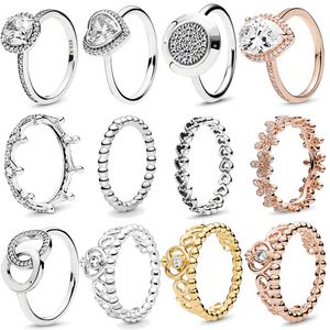 Oferta de Anillos de Plata de Ley 925 Auténtica con Circonitas para Mujer por 1,08€ en Aliexpress