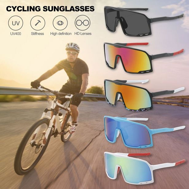 Oferta de Gafas de sol con montura cuadrada grande para ciclismo por 4,12€
