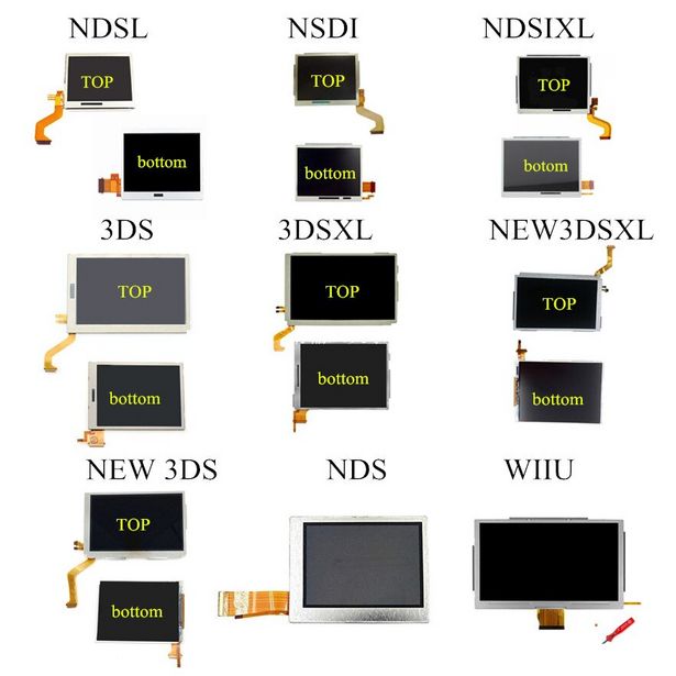 Oferta de Pantalla LCD superior inferior e inferior para Nintendo DS Lite/NDS/NDSL/NDSi XL New 3DS LL XL por 13,88€
