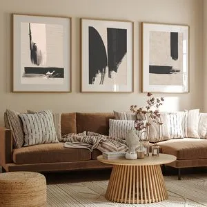 Oferta de Carteles minimalistas modernos y abstractos de color Beige por 11,55€ en Aliexpress