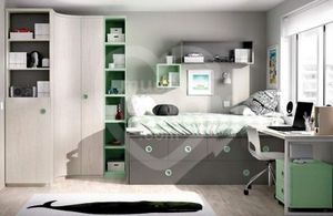 Oferta de Dormitorios juveniles con armario y zona estudio 045.078 por 2455€ en Muebles Boom