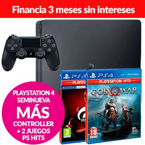 Oferta de PlayStation 4 Seminueva + DualShock 4 + 2 P… por 259,99€ en Game