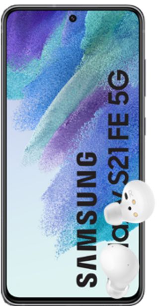 Oferta de Samsung Galaxy S21 FE 5G 128GB gris + Galaxy Buds2 blanco por 270€