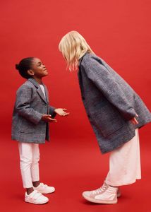Oferta de Abrigo solapas cuadros por 19,99€ en MANGO Kids