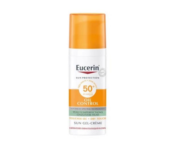 Oferta de Eucerin Sun Gel Creme Oil Control Dry touch SPF50+ 50ml por 16,21€