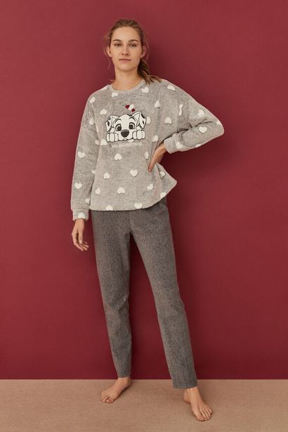 Oferta de Pijama polar 101 Dálmatas gris por 17,99€