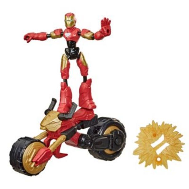 Oferta de Figura de acción y moto flexibles Iron Man, Hasbro por 25€