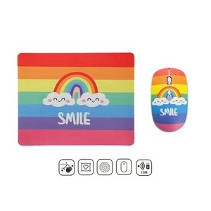 Oferta de Ratón inalámbrico y alfombrilla smile por 12€ en Ale-Hop
