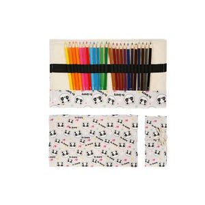 Oferta de Estuche enrollable con lápices de colores pandas por 8€ en Ale-Hop