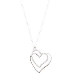 Oferta de Silver Interlocking Heart Pendant Necklace por 3,59€ en Claire's