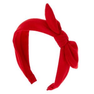 Oferta de Jersey Solid Bow Headband - Red por 3,99€ en Claire's