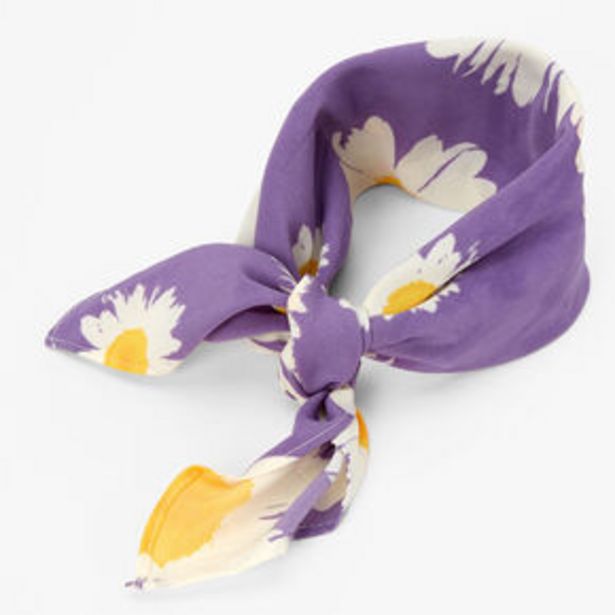 Oferta de Purple Daisy Floral Silky Bandana Headwrap por 4€ en Claire's