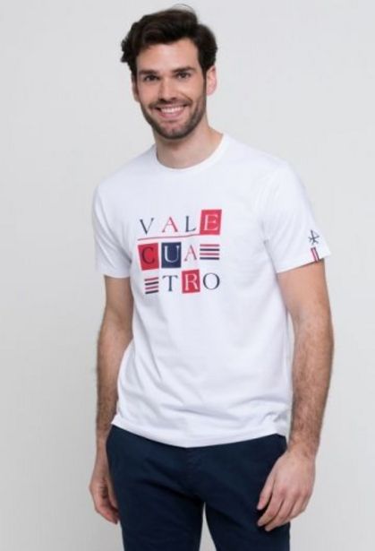 Oferta de Camiseta gráfica de hombre blanco por 12,35€