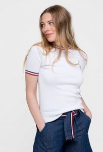 Oferta de Jersey manga corta de mujer color blanco por 36,3€ en Valecuatro
