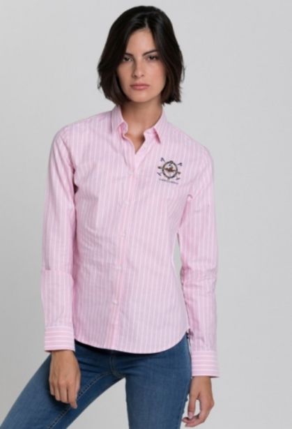 Oferta de Camisa rayas rosa mujer por 31,76€