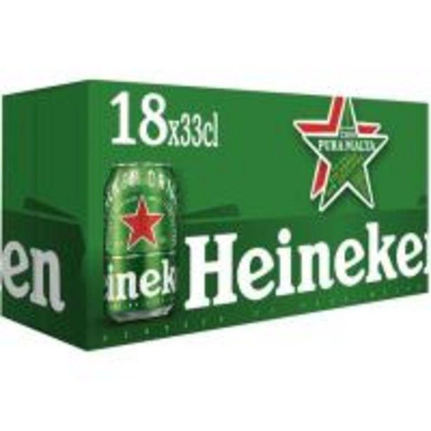 Oferta de Cerveza HEINEKEN, pack lata 18x33 cl por 9,95€