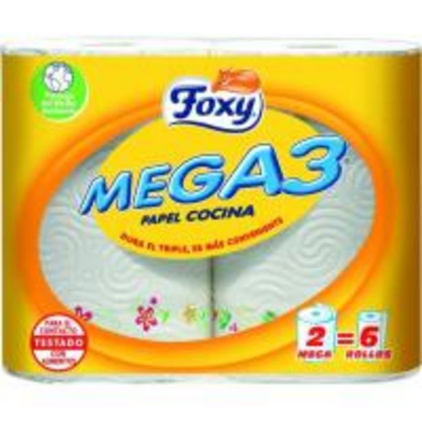 Oferta de Papel de cocina mega3 FOXY, paquete 2=6 rollos por 2,89€