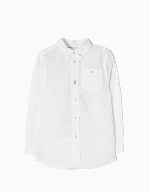 Oferta de Camisa Manga Larga para Niño, Blanco por 17,99€