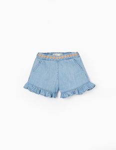 Oferta de Short Vaquero de Algodón con Bordados para Bebé Niña, Azul por 19,99€ en Zippy