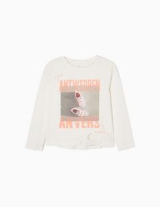 Oferta de Camiseta de Manga Larga de Algodón para Niña 'Antwerpen', Blanco por 12,99€ en Zippy