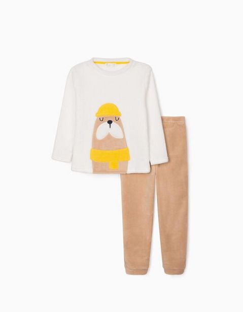 Oferta de Pijama para Niño 'Beaver', Blanco/Camel por 12,99€