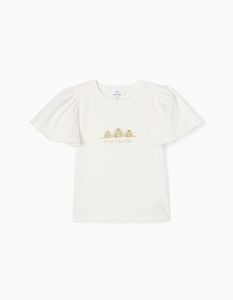 Oferta de Camiseta de Algodón con Bordados para Niña, Blanco por 15,99€ en Zippy