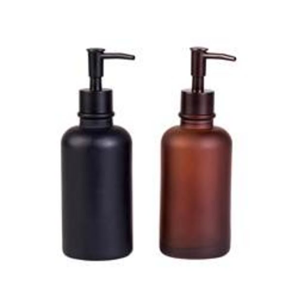 Oferta de OMBRE Dispensador de jabón 2 colores negro, marrón oscuro A 20,5 cm; Ø 7 cm por 7,95€