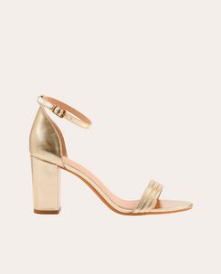 Oferta de Sandalias de tacón en bloque Color Dorado por 47,9€ en Naf Naf