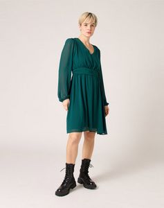Oferta de Vestido escote pico Color Verde por 30,9€ en Naf Naf
