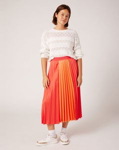 Oferta de Falda plisada bicolor Color Naranja por 74,9€ en Naf Naf