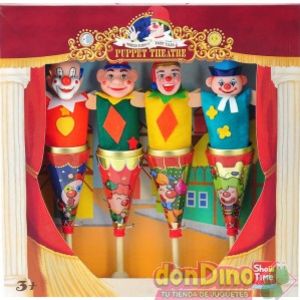 Oferta de 4 marionetas cono metal payasos por 11,95€ en Don Dino