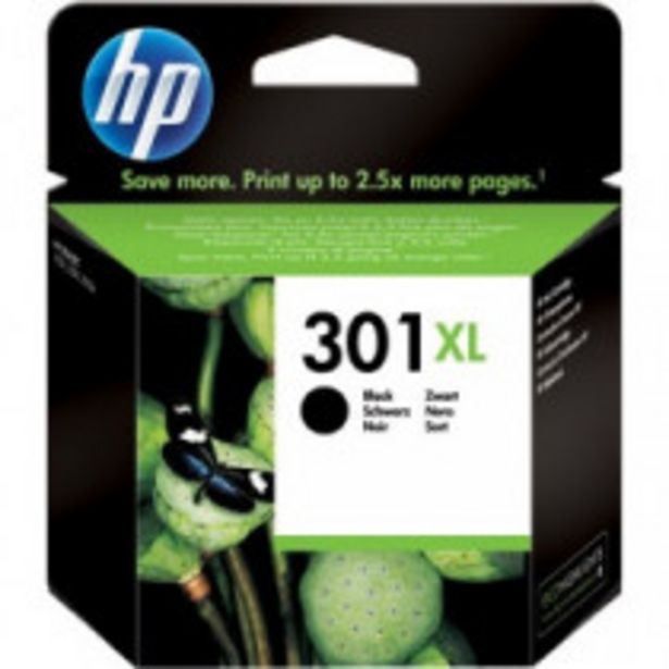 Oferta de HP Cartucho de tinta original 301XL de alta capacidad negro por 34,75€
