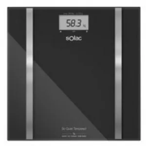 Oferta de Solac S99002200 báscula de baño Rectángulo Negro Báscula personal electrónica por 19,5€ en Miró