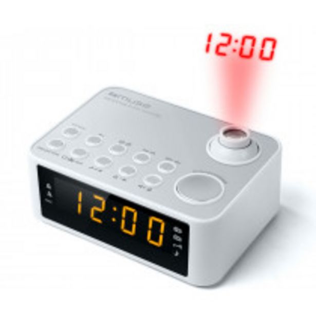 Oferta de Muse M-178 PW radio Reloj Digital Plata, Blanco por 18,5€