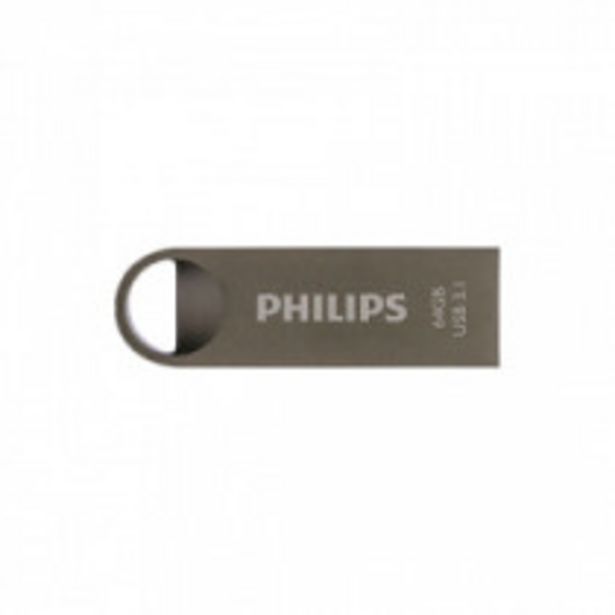 Oferta de MEMORIA USB PHILIPS MOON METALICA 64GB por 10,25€