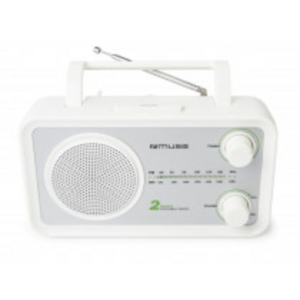 Oferta de Muse M-06 SW radio Portátil Analógica Plata, Blanco por 17,75€