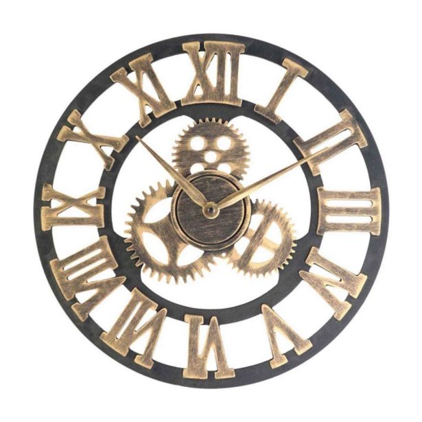 Oferta de Reloj Pared Mdf Engranajes Envejecido por 26,95€