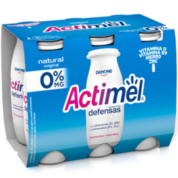 Oferta de Yogur líquido Actimel desnatado natural p6x100ml por 2,69€