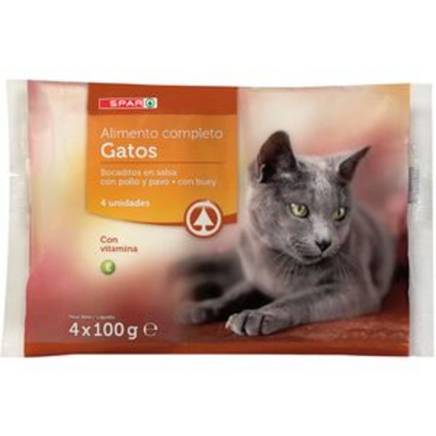 Oferta de Comida para gatos bocaditos buey pte. 4u por 1,45€