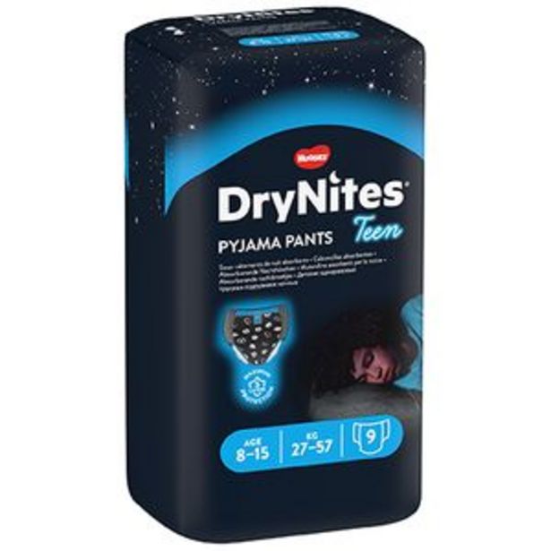 Oferta de Pañales Drynites niño 8-15 años (27-57kg)pte. 9ud. por 7,49€
