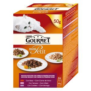 Oferta de Comida de gato Gourmet Mon Petit carne p6x50g por 2,85€ en Plenus Supermercados