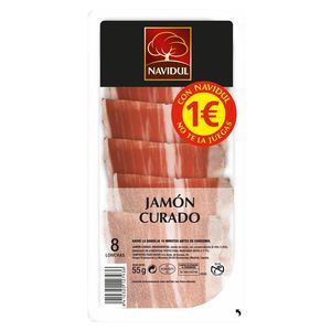 Oferta de Jamón curado medias lonchas pte. 50g por 1€ en Plenus Supermercados