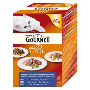 Oferta de Comida de gato Gourmet Mon Petit pescado p6x50g por 2,85€ en Plenus Supermercados