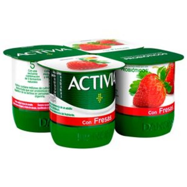 Oferta de Yogur Activia con fresas p4x120g por 2,49€