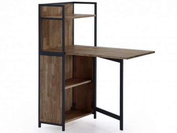 Oferta de Estantería con mesa de estudio plegable de madera color roble americano por 255,31€