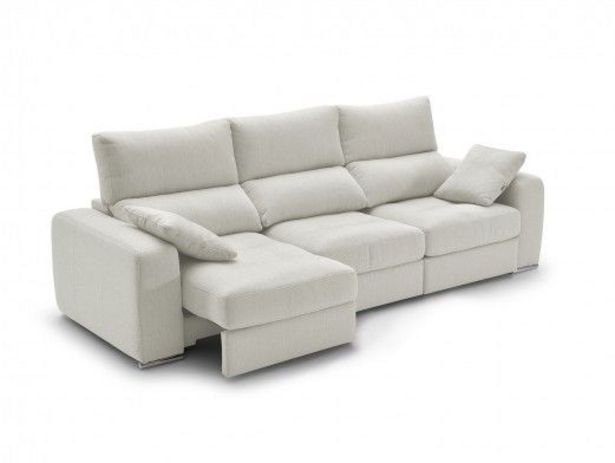 Oferta de Sofá 4p con asientos deslizantes tapizado blanco por 1715,78€
