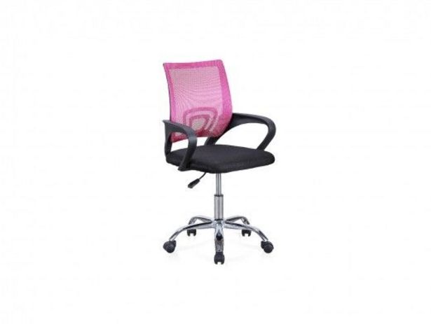 Oferta de Silla de oficina giratoria / elevable y con refuerzo lumbar color negro / rosa por 62,92€