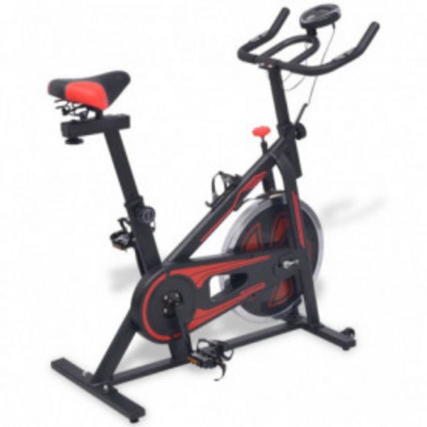 Oferta de Bicicleta de spinning con sensores de pulso negra y roja por 175,3€